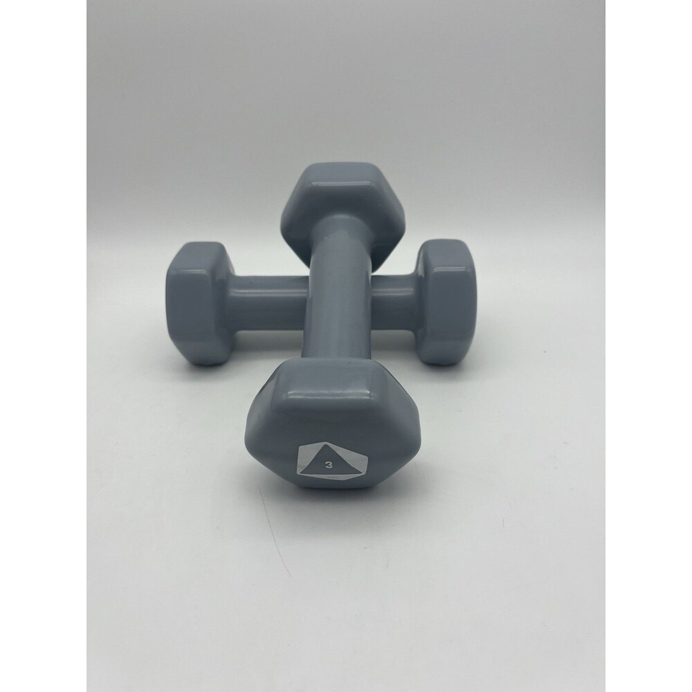 Gray 3 Pound Dumbbells, Set of 2 for Gym & Training